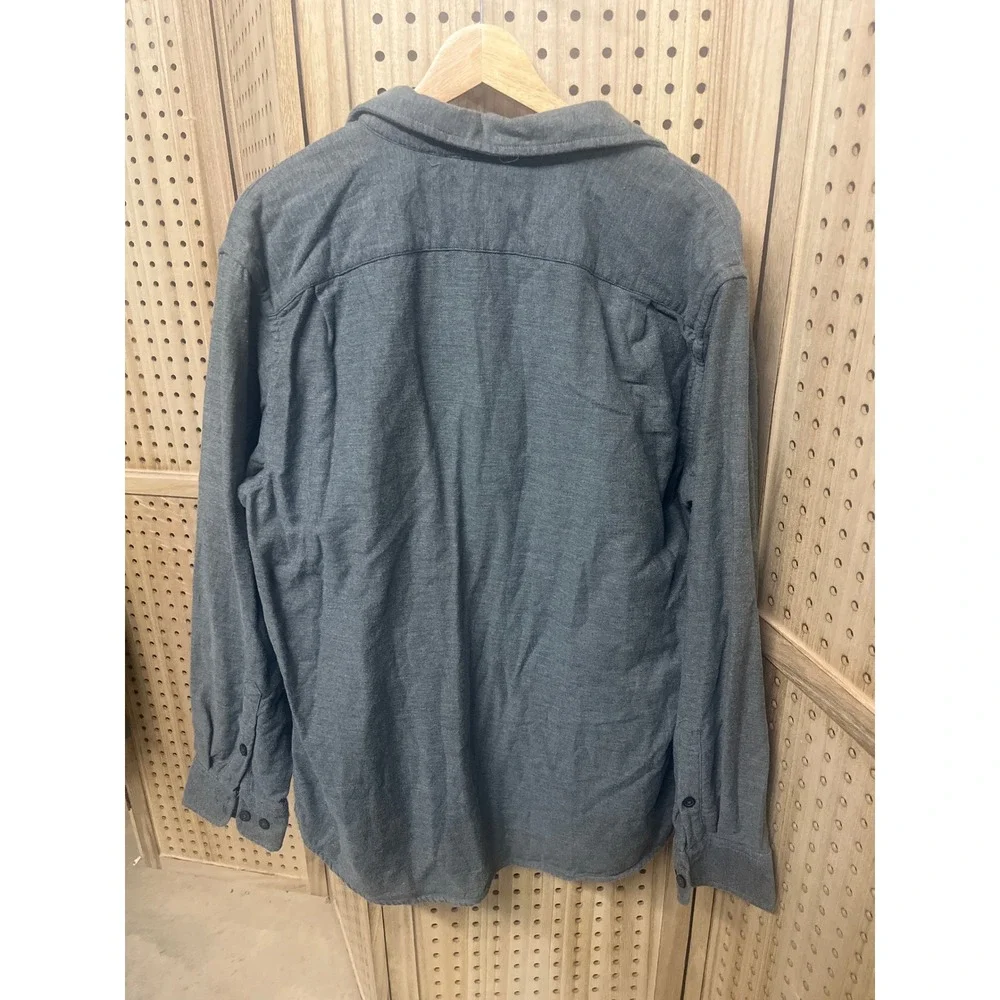Banana Republic Standard Fit Men's‎ Gray Red Stripe Button Up Long Sleeve Size L